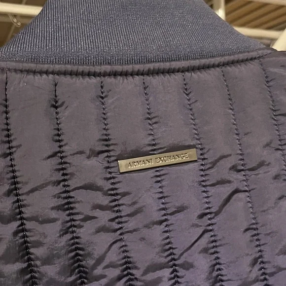Armani Exchange Deep Blue Bomber Jacket - Picture 7 of 7